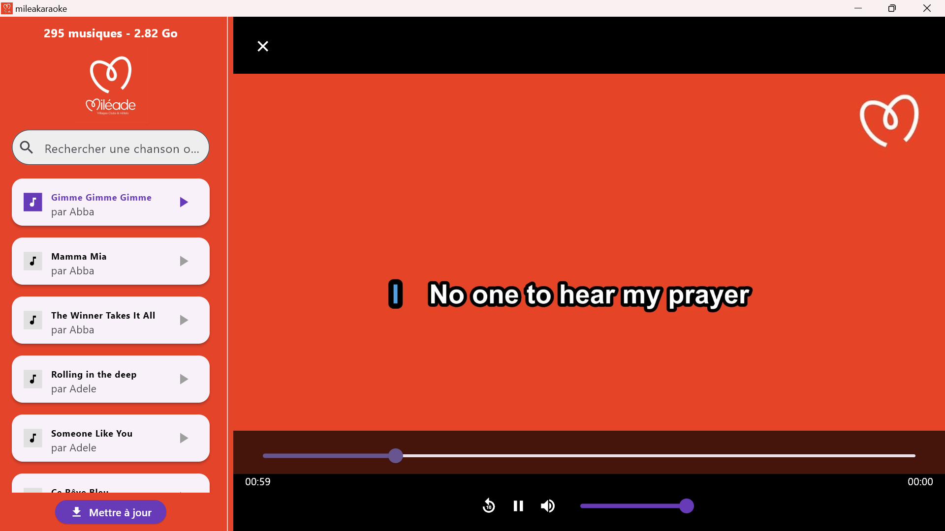 Aperçu de MileaKaraokeApp
